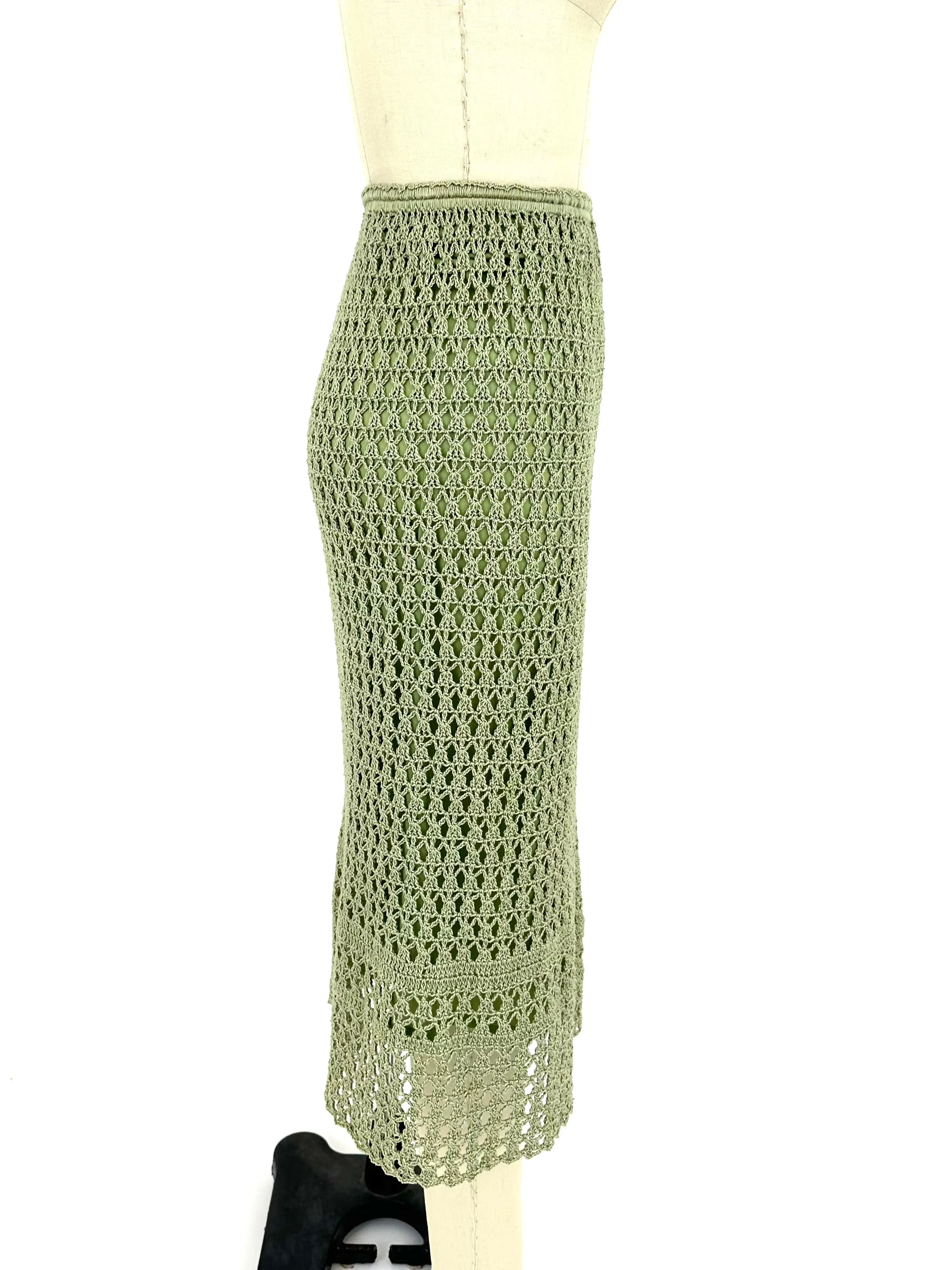 Handmade Pistachio Crochet Skirt Set