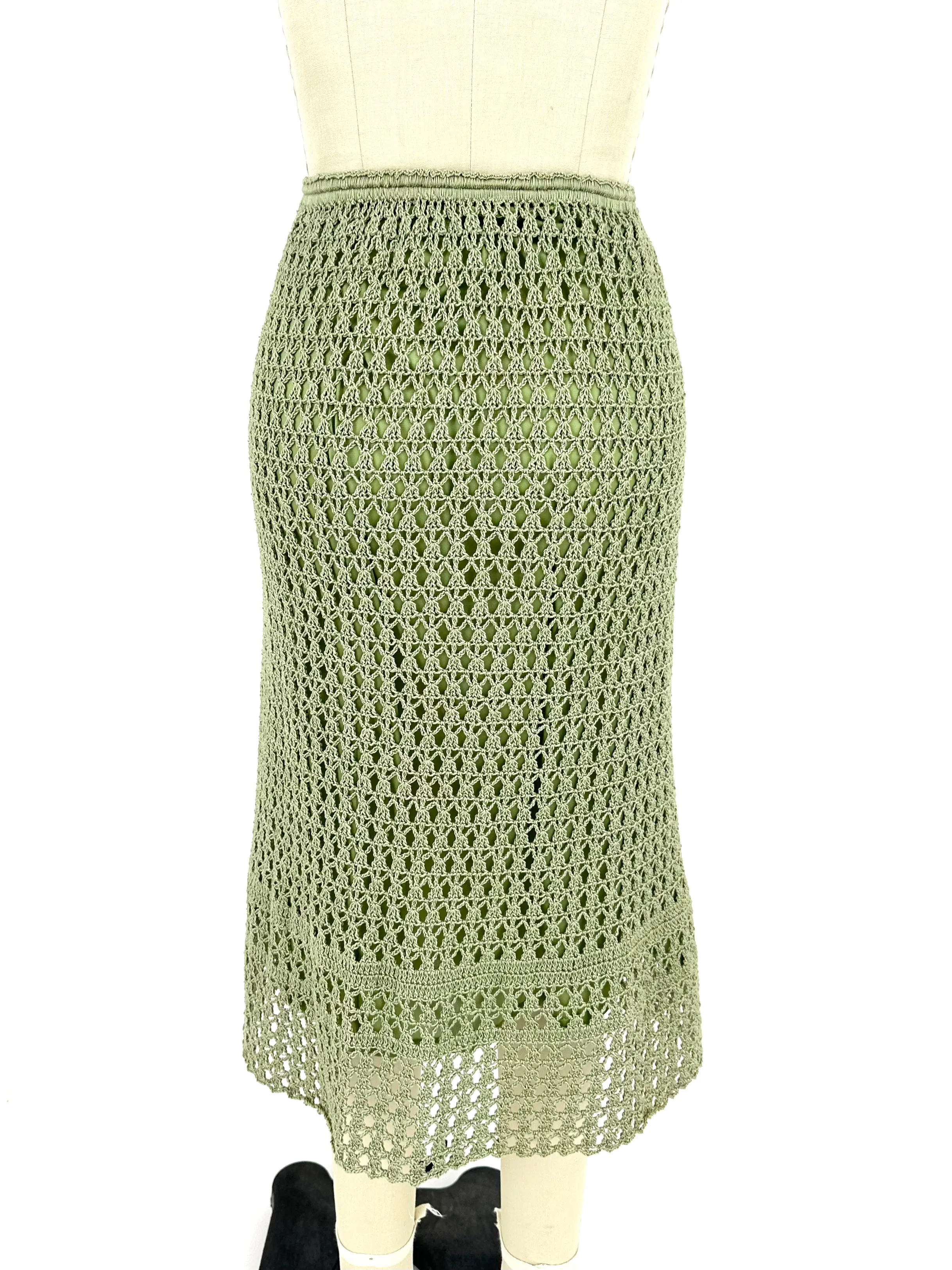 Handmade Pistachio Crochet Skirt Set
