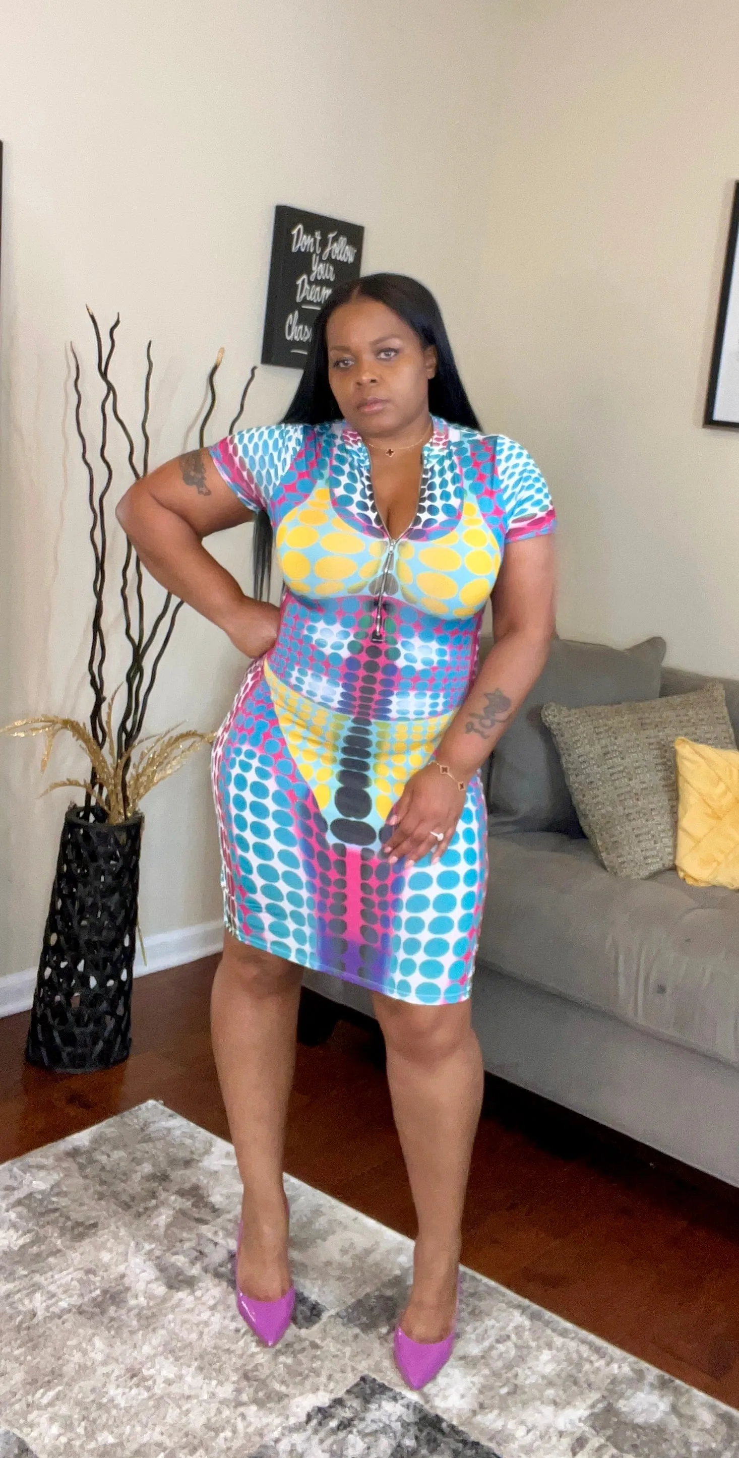 Heat Wave Dress - Blue/Mixed Color