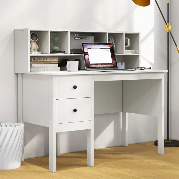 Heavy Duty Homework Desk | Storage Shelf | Hutch & Storage | Older Children & Adults | White