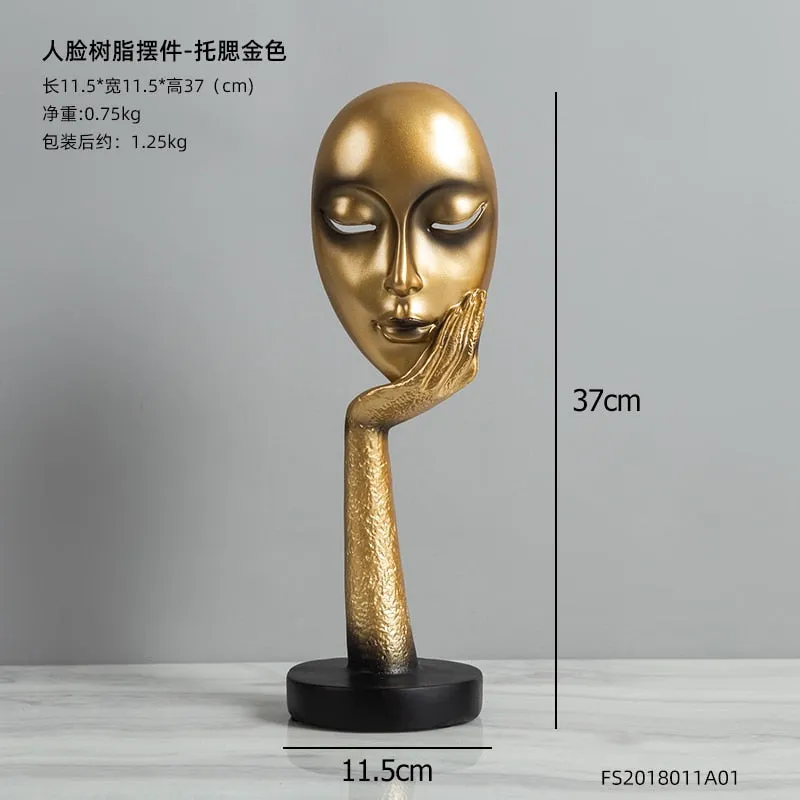 Human Face Abstract Decor Face Sculpture