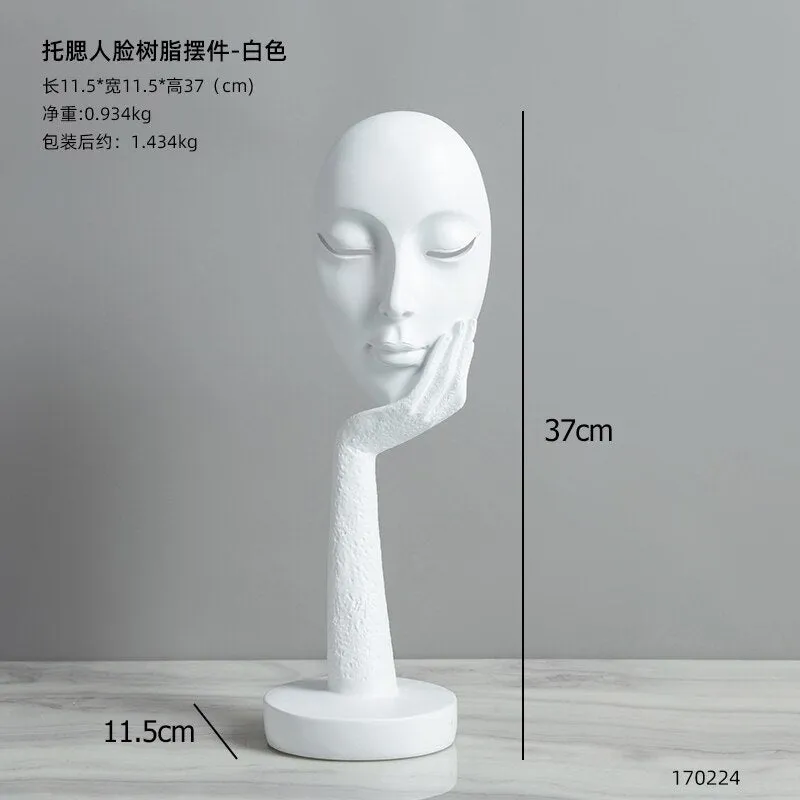 Human Face Abstract Decor Face Sculpture