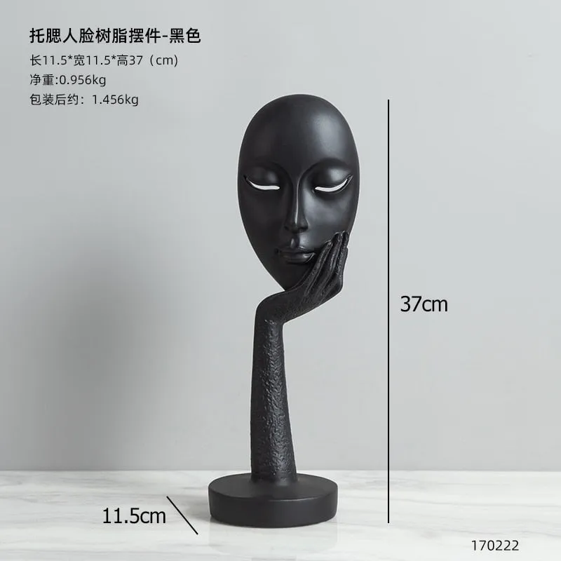 Human Face Abstract Decor Face Sculpture