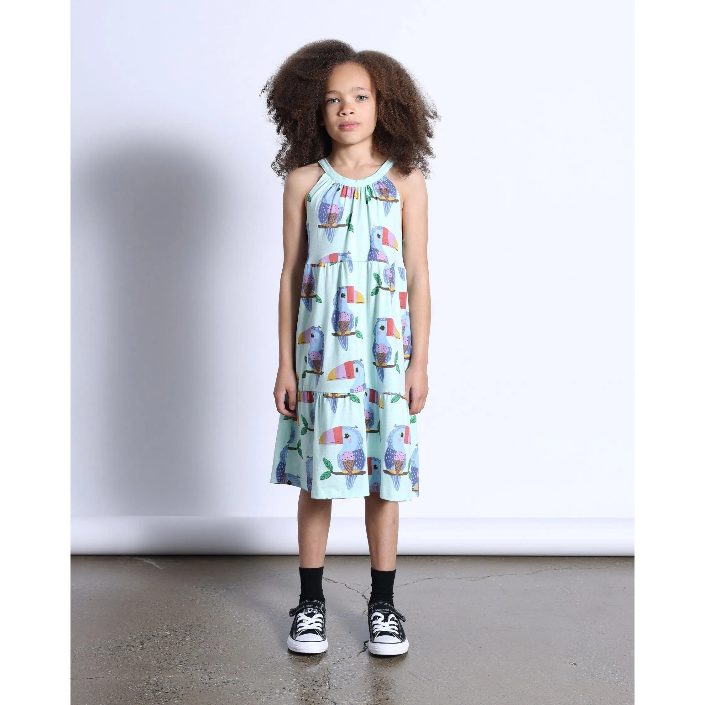 Icecream Toucan Dress- Mint Marle