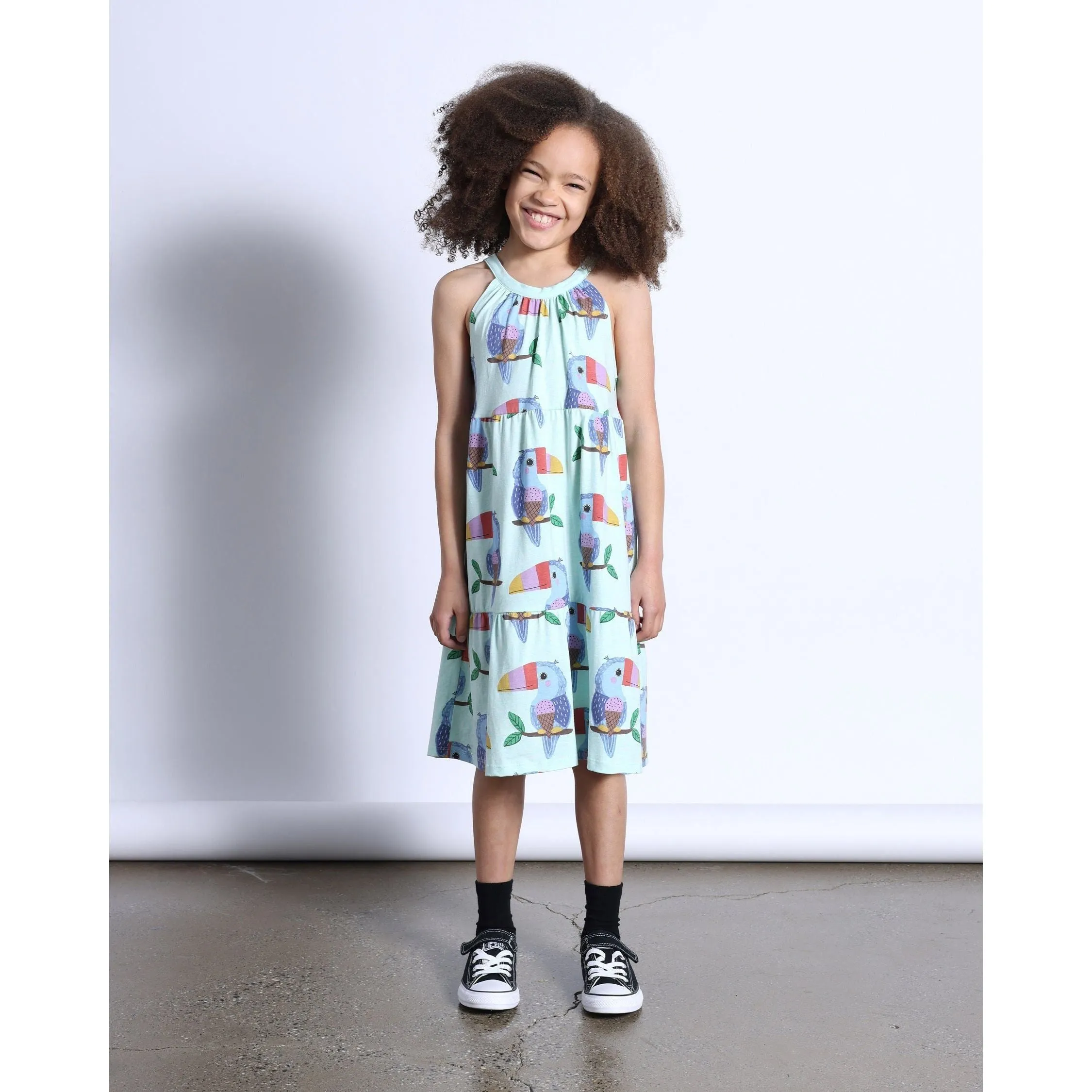 Icecream Toucan Dress- Mint Marle