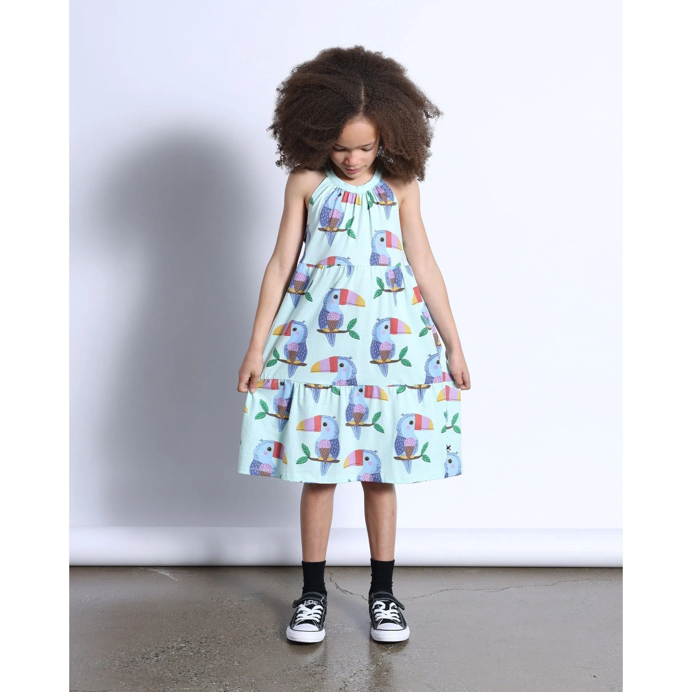 Icecream Toucan Dress- Mint Marle