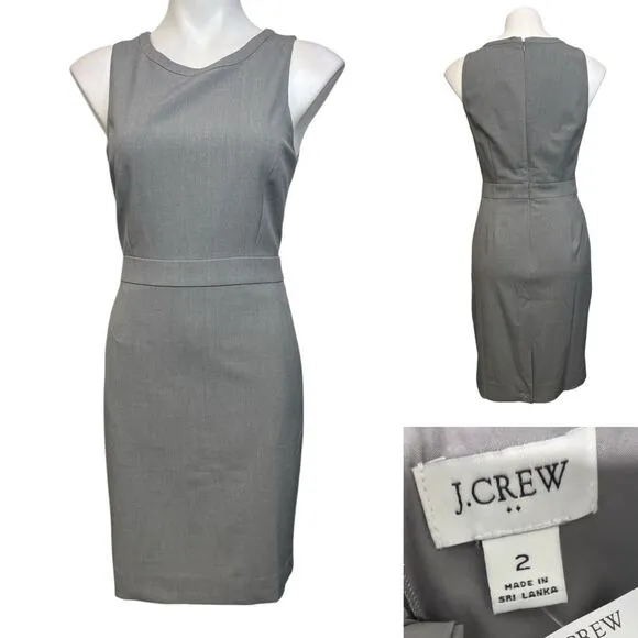 J. Crew dress size 2 sleeveless gray knee length office church business
