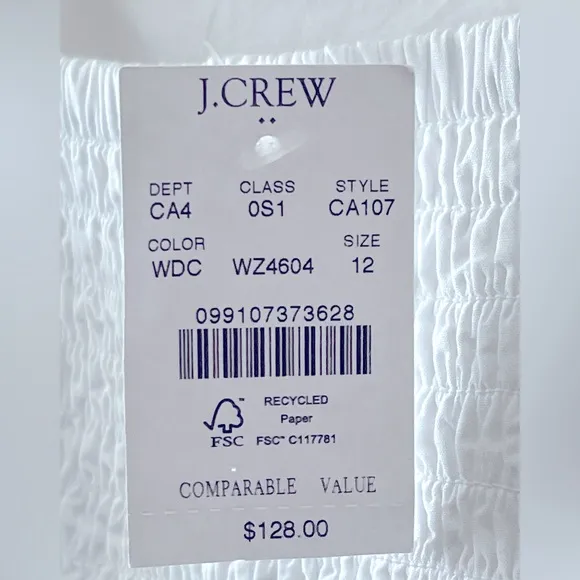 J Crew Factory NWT Scalloped Trim Midi Dress Size 12