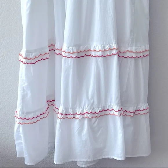 J Crew Factory NWT Scalloped Trim Midi Dress Size 12