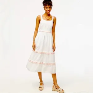 J Crew Factory NWT Scalloped Trim Midi Dress Size 12