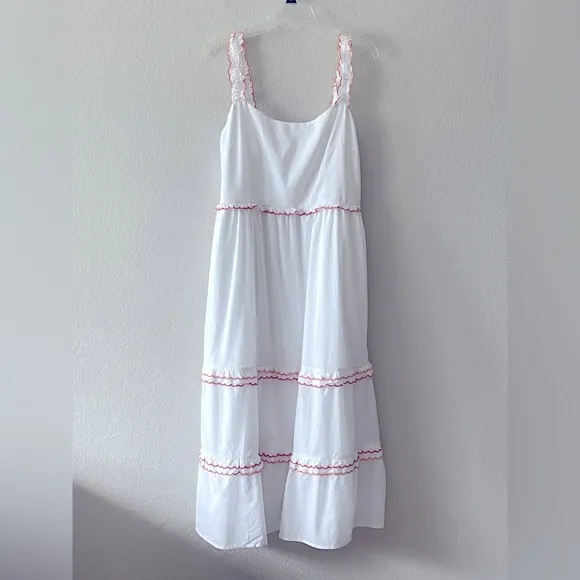 J Crew Factory NWT Scalloped Trim Midi Dress Size 12