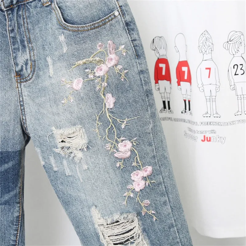 Jeans Denim Loose Slim Fitted Vintage Blue Harem Pants
