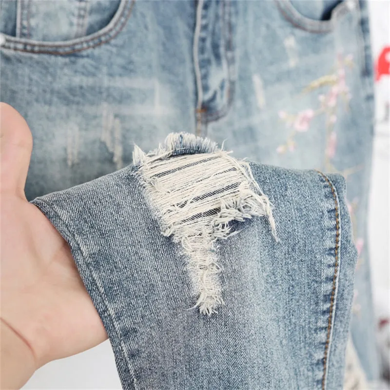 Jeans Denim Loose Slim Fitted Vintage Blue Harem Pants