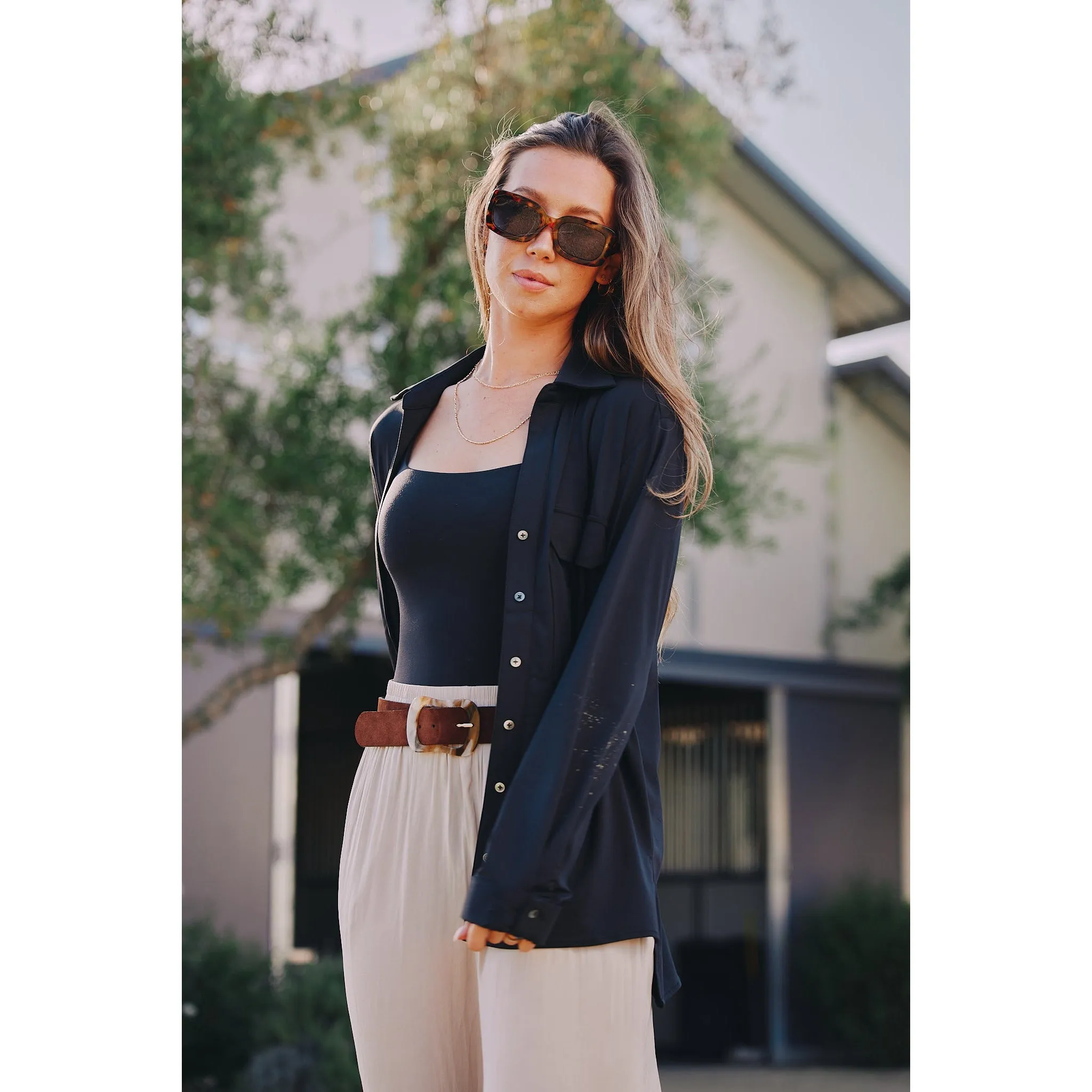 Jessica | The Classic Button Down | Black Beauty