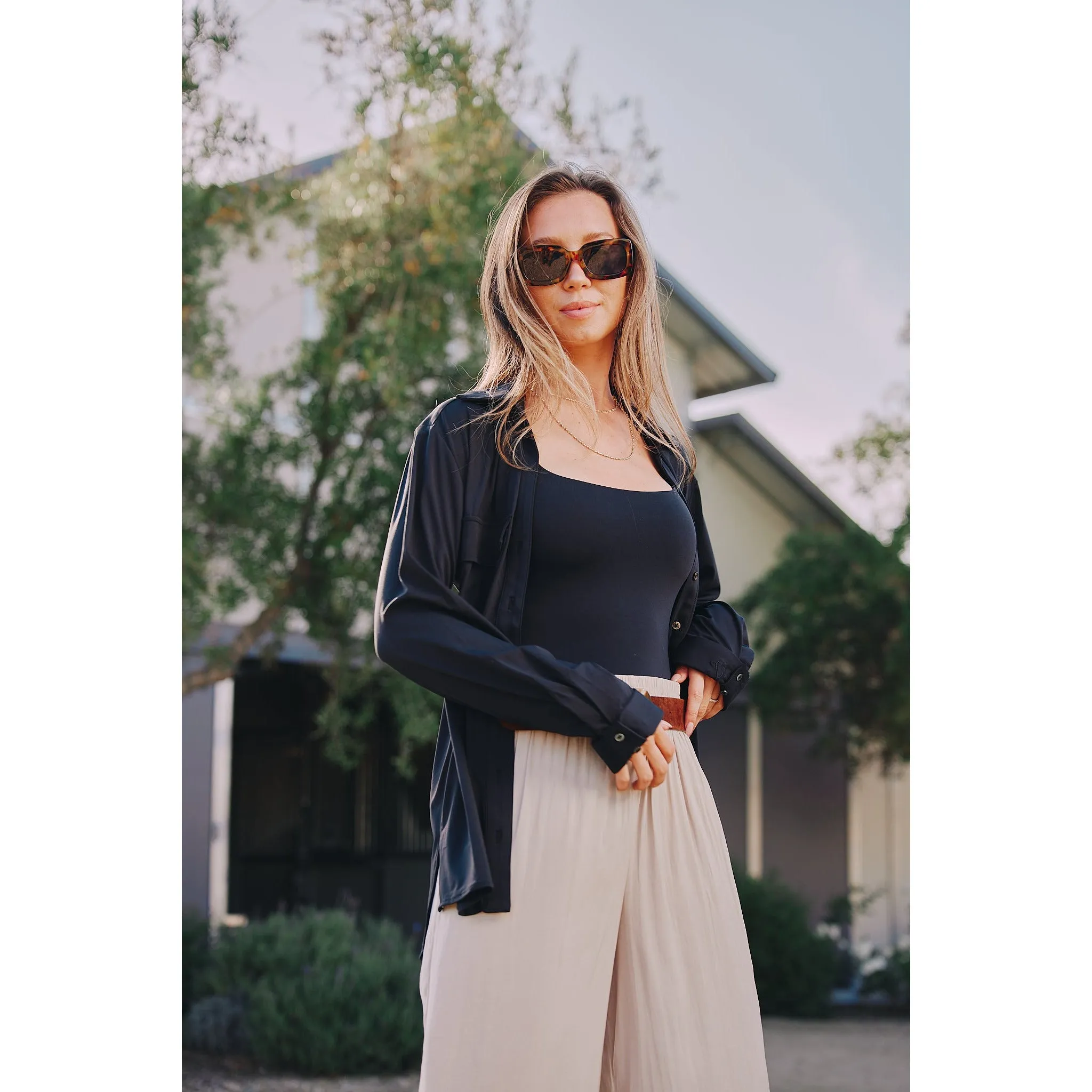 Jessica | The Classic Button Down | Black Beauty