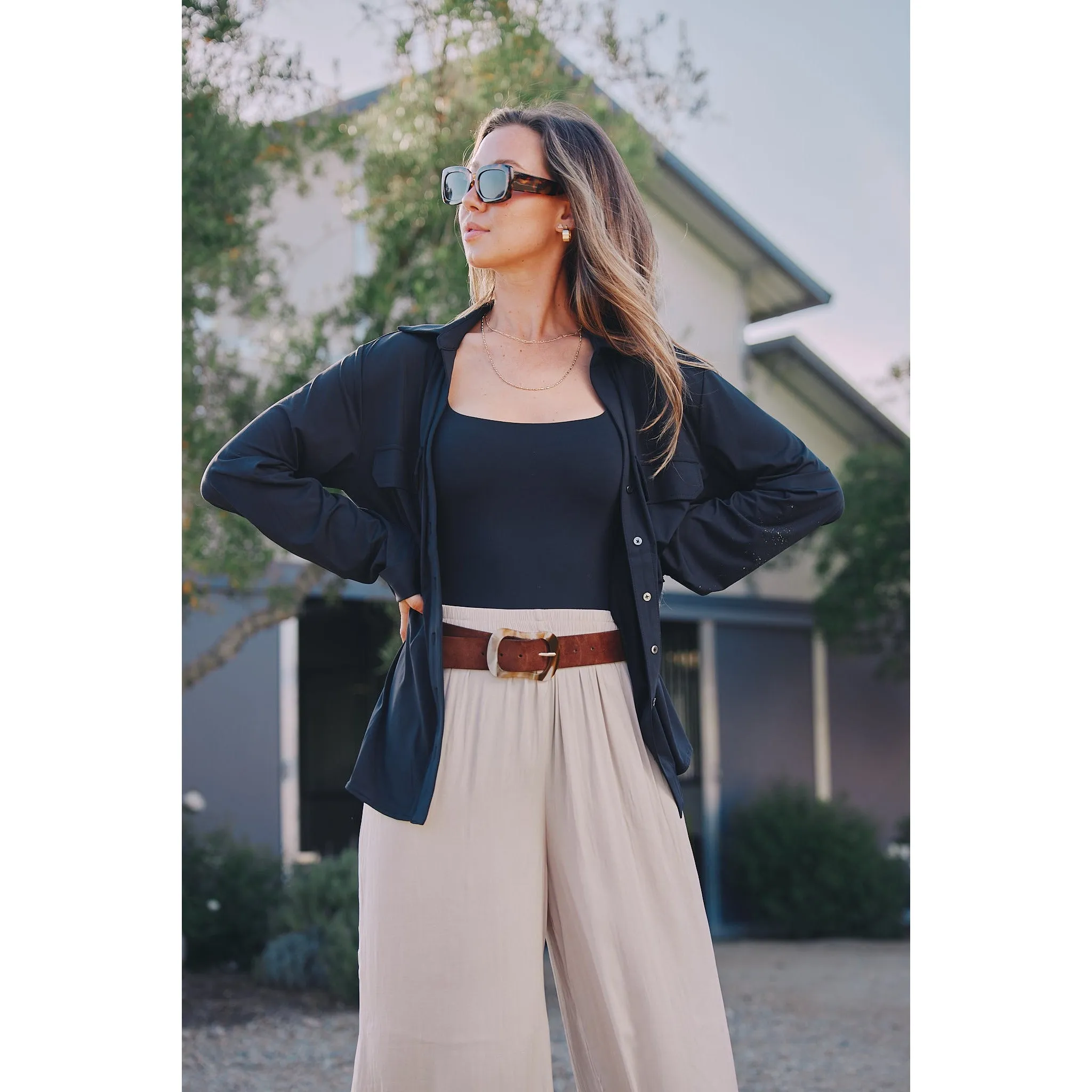 Jessica | The Classic Button Down | Black Beauty