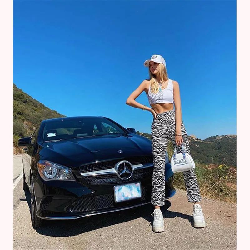 [@jessicabelkin] "ZEBRA PATTERN STRAIGHT CASUAL" TROUSERS Y040805