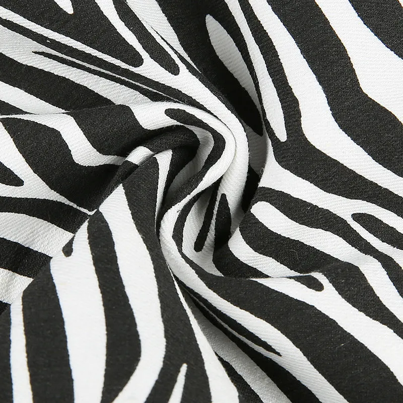 [@jessicabelkin] "ZEBRA PATTERN STRAIGHT CASUAL" TROUSERS Y040805