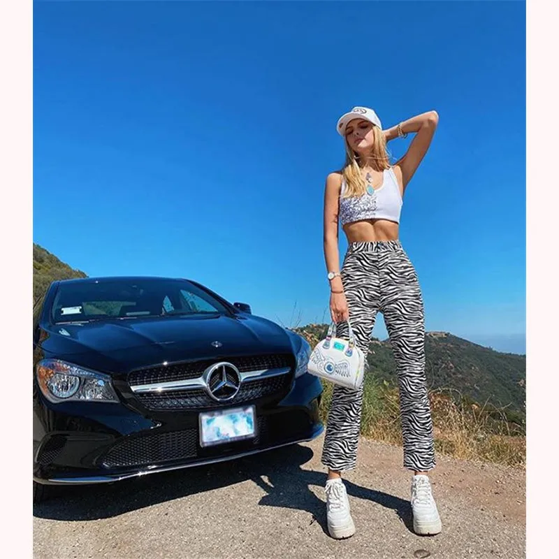 [@jessicabelkin] "ZEBRA PATTERN STRAIGHT CASUAL" TROUSERS Y040805