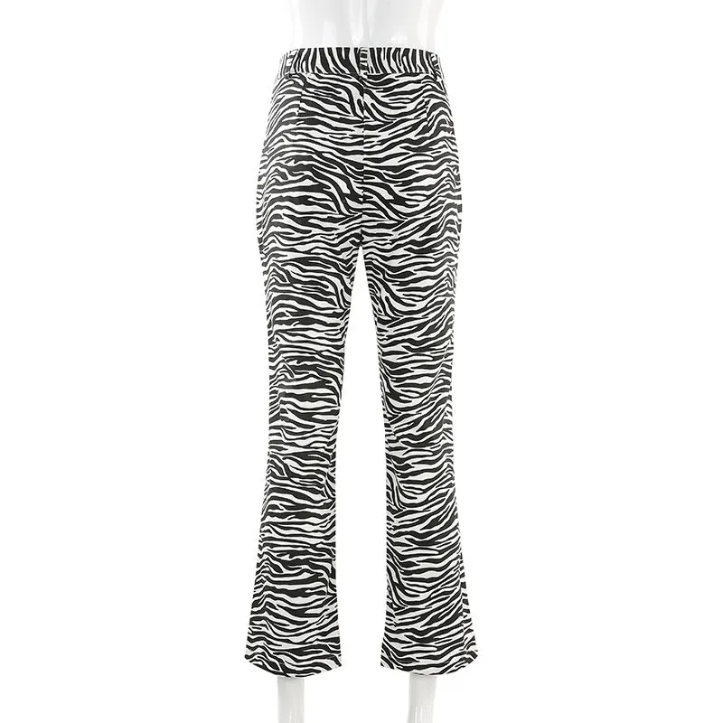 [@jessicabelkin] "ZEBRA PATTERN STRAIGHT CASUAL" TROUSERS Y040805
