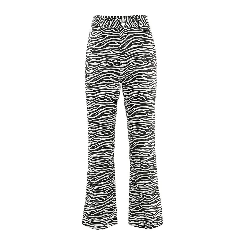 [@jessicabelkin] "ZEBRA PATTERN STRAIGHT CASUAL" TROUSERS Y040805