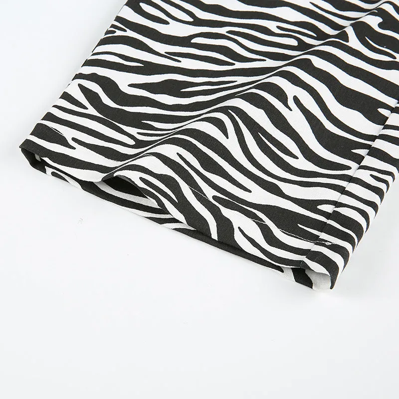 [@jessicabelkin] "ZEBRA PATTERN STRAIGHT CASUAL" TROUSERS Y040805