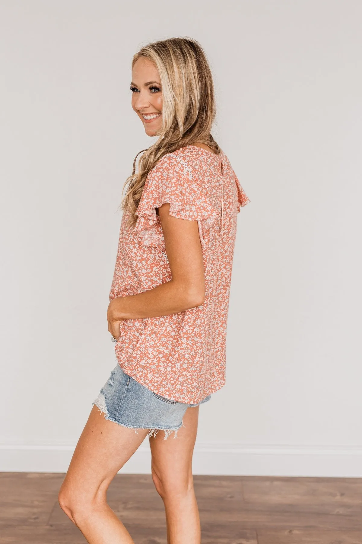 Jump For Joy Floral Blouse- Dusty Coral