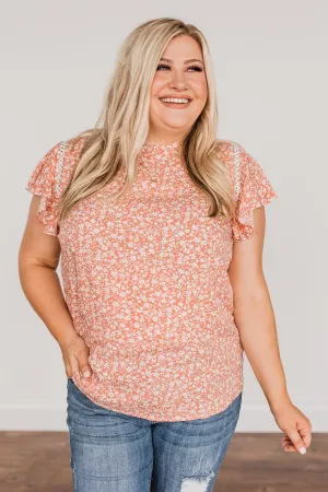 Jump For Joy Floral Blouse- Dusty Coral