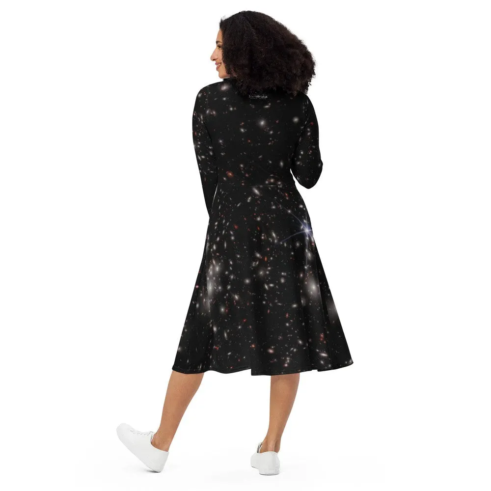 JWST Pandora's Cluster Long-Sleeve Midi Dress with Pockets
