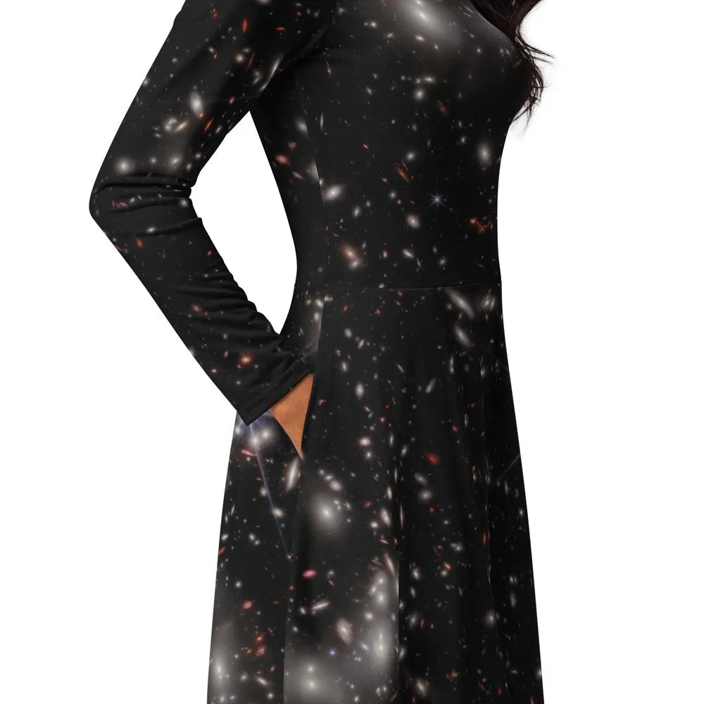 JWST Pandora's Cluster Long-Sleeve Midi Dress with Pockets