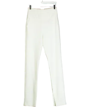 Karen Millen White Structured Waist Straight Leg Trouser UK 6