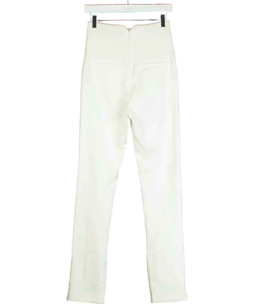 Karen Millen White Structured Waist Straight Leg Trouser UK 6