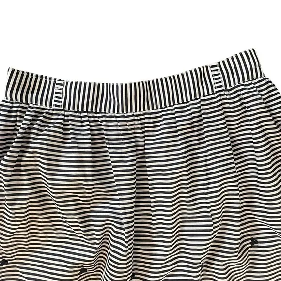 KATE SPADE LAWSON BLUE STRIPED AND EMBROIDERED SKIRT