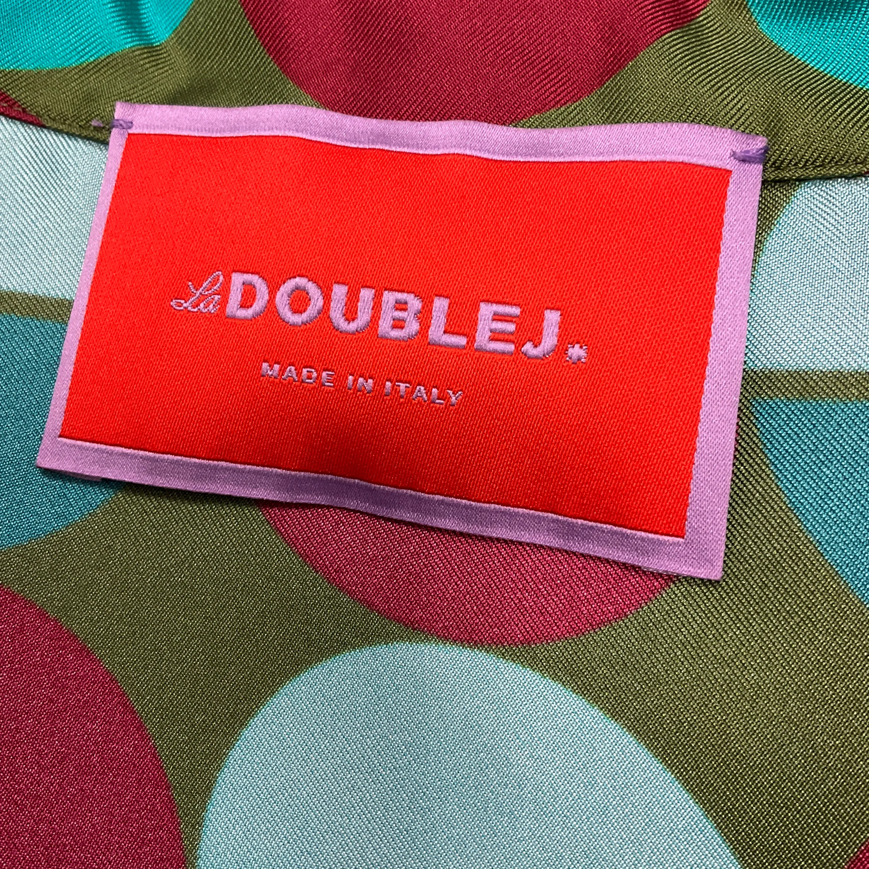 La DoubleJ Turquoise / Burgundy / Green Edition 31 Silk Pajama Set