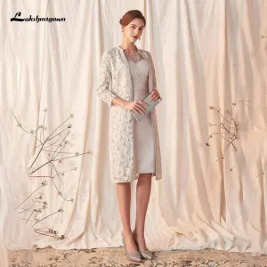 Lace Knee Length Mother of the Bride Dresses Gowns