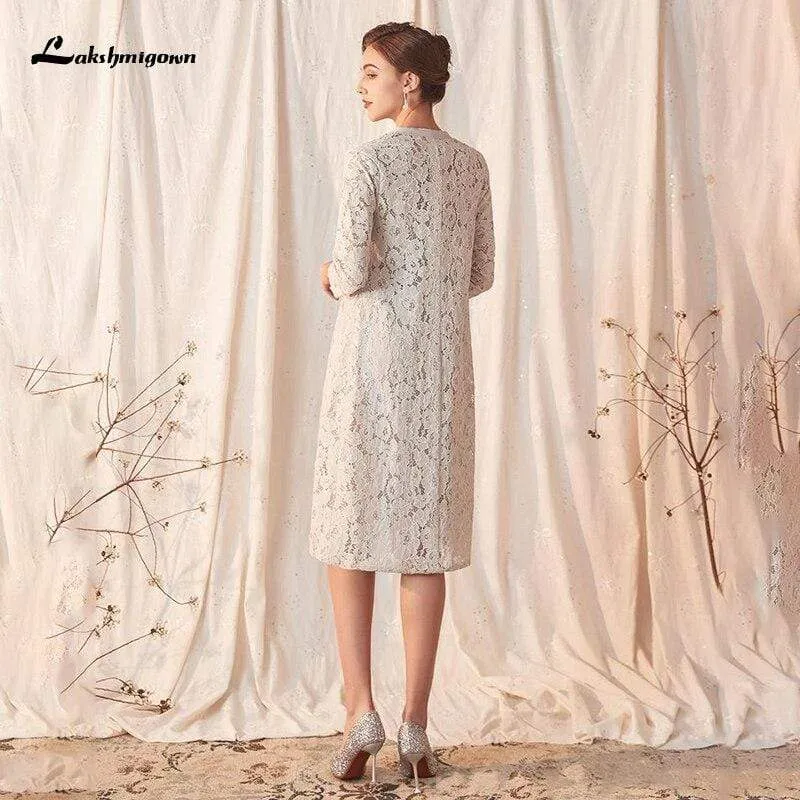 Lace Knee Length Mother of the Bride Dresses Gowns