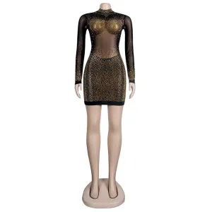 Ladies Crystal Sparkle Mini Dress
