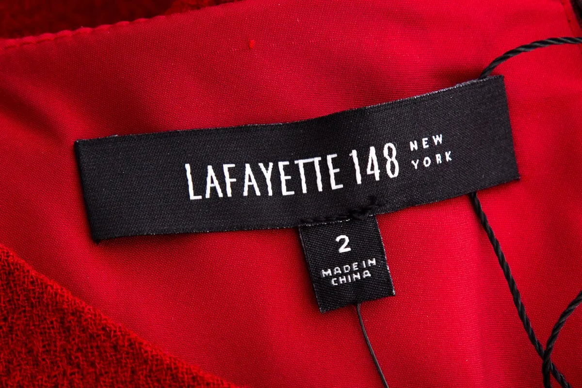 Lafayette 148 Red Sleeveless Knee Length Dress SZ 2 NWT