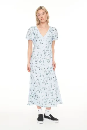 LALISA CLEO MIDI DRESS - BLUE FLORAL