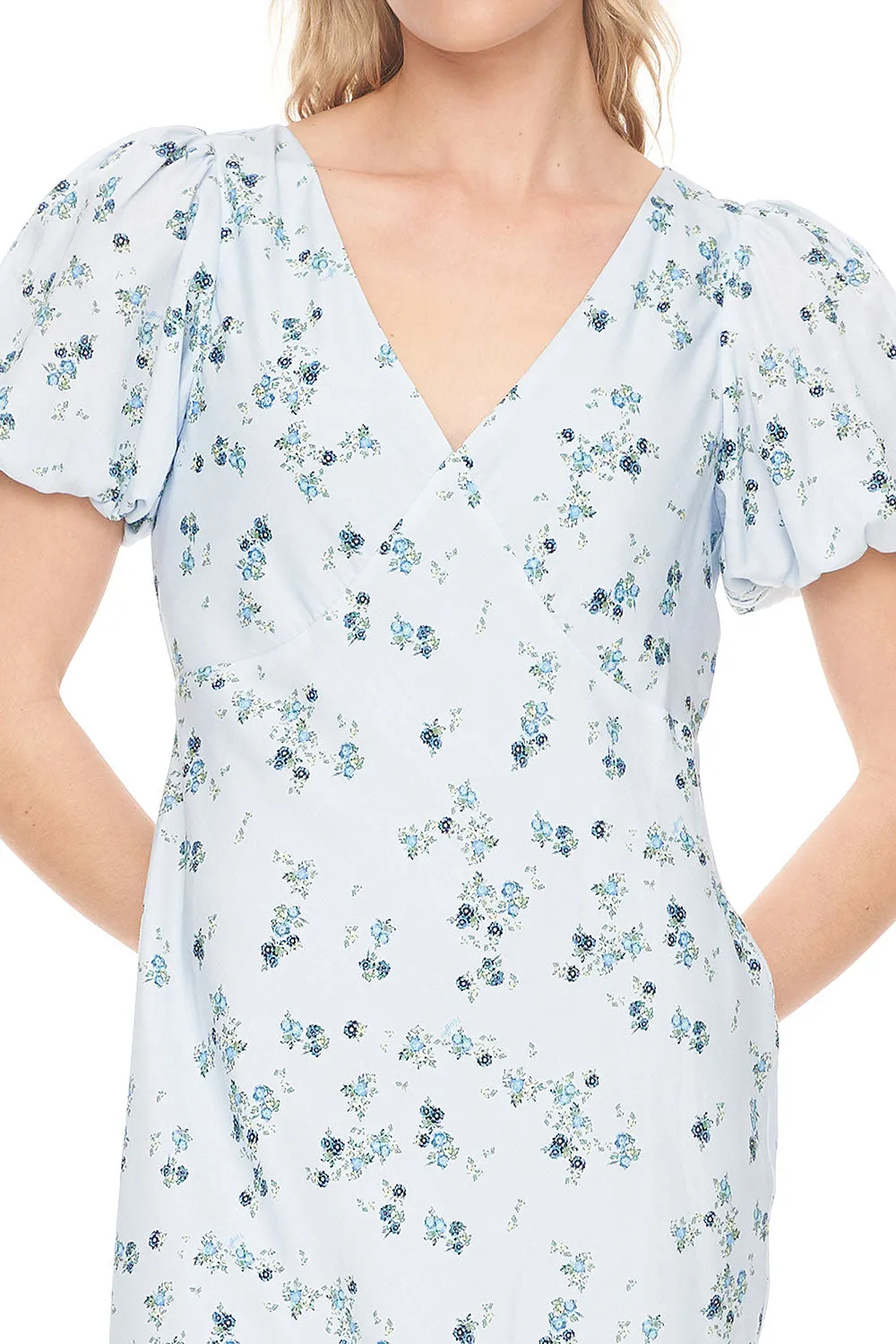 LALISA CLEO MIDI DRESS - BLUE FLORAL