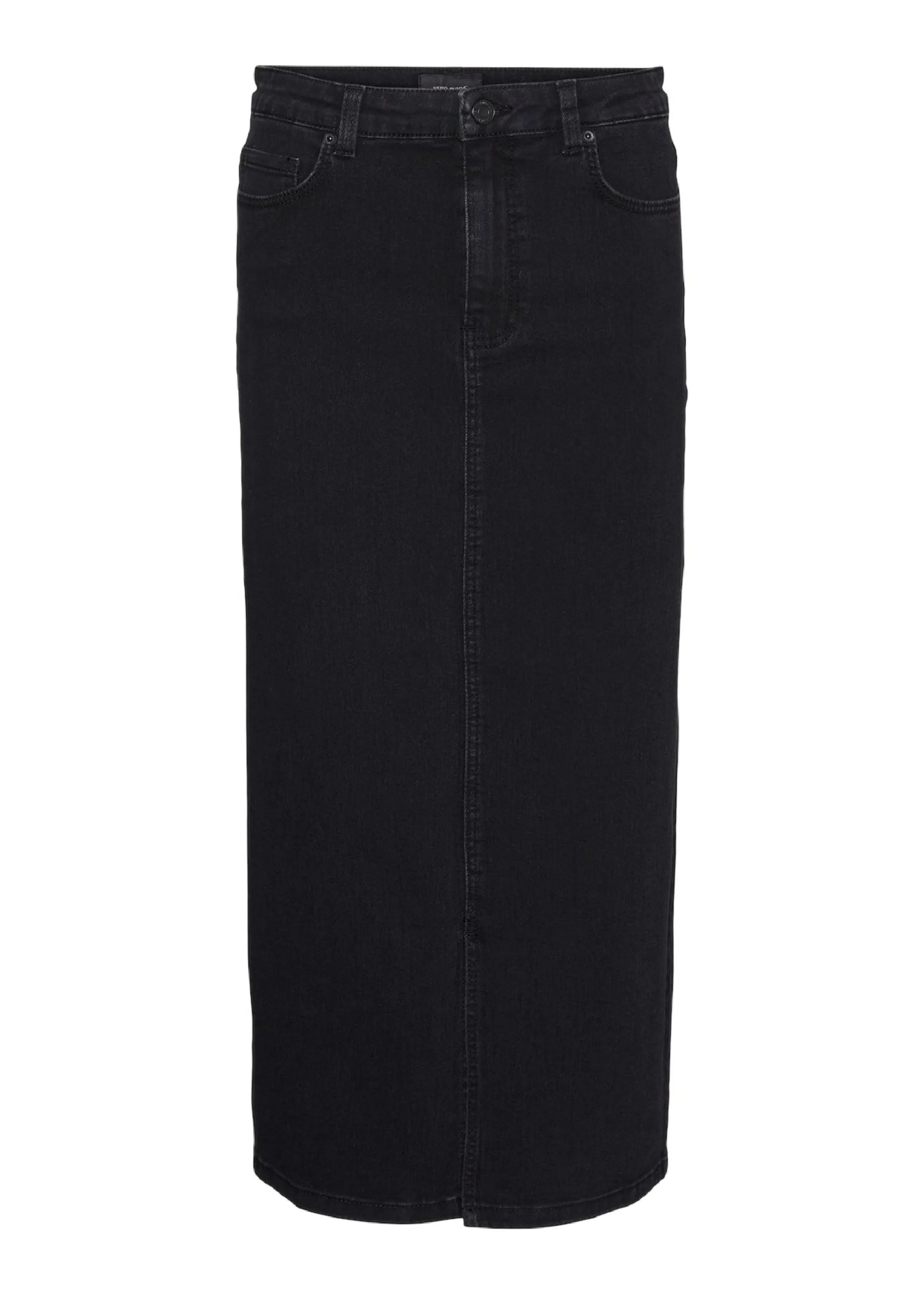 Lina Black Denim Midi Skirt