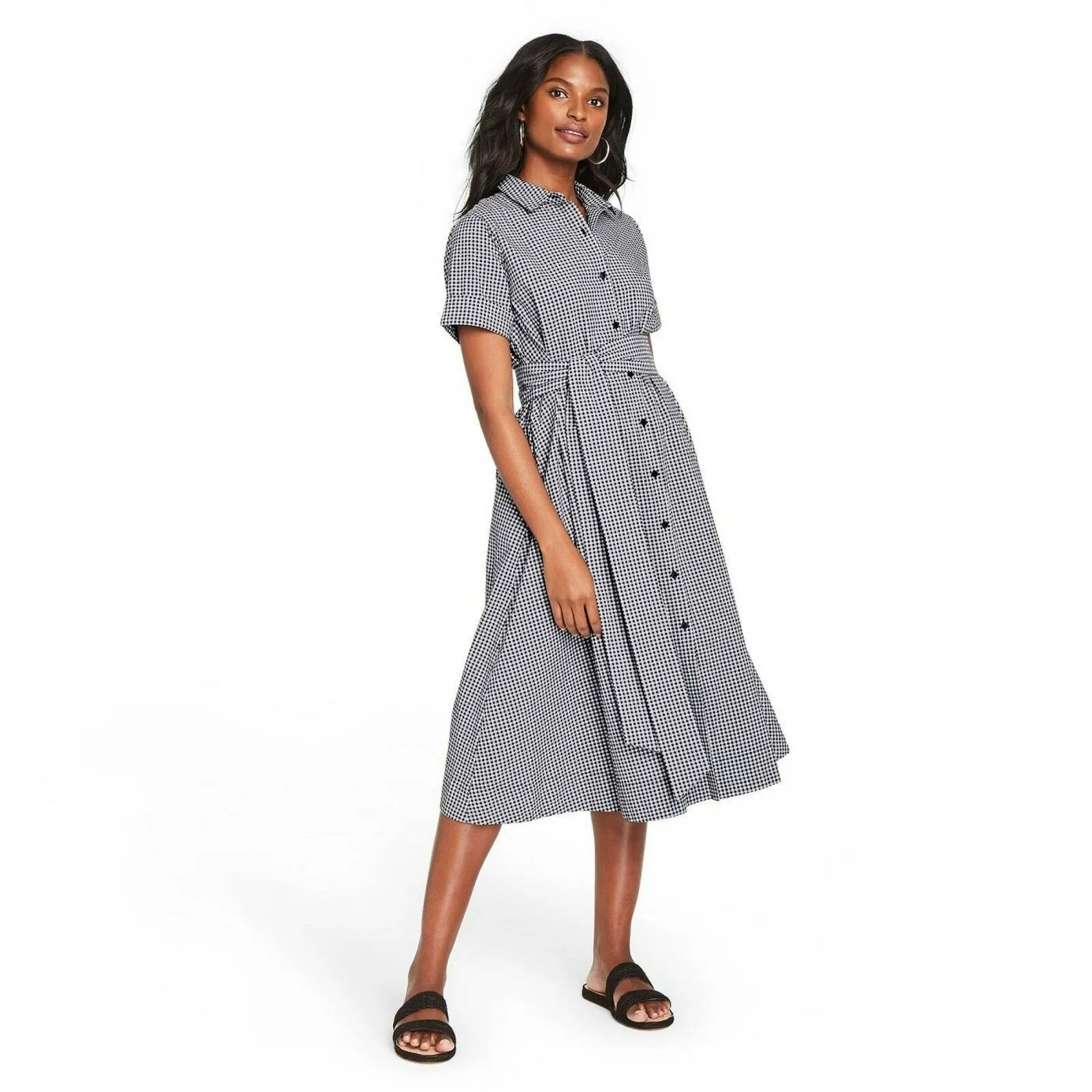 Lisa Marie Fernandez for TRGT Women's Small Gingham Button-Front Shirtdress