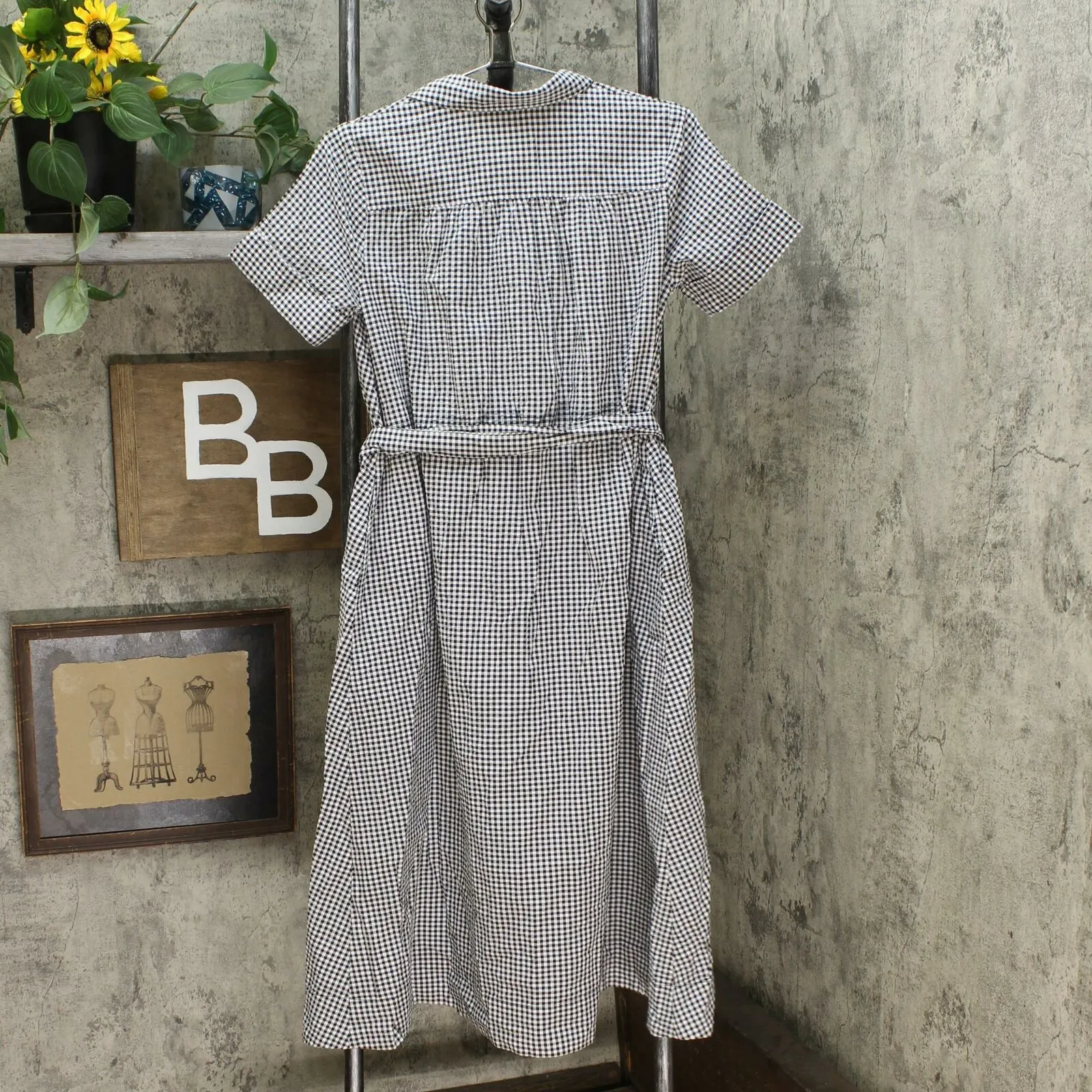 Lisa Marie Fernandez for TRGT Women's Small Gingham Button-Front Shirtdress
