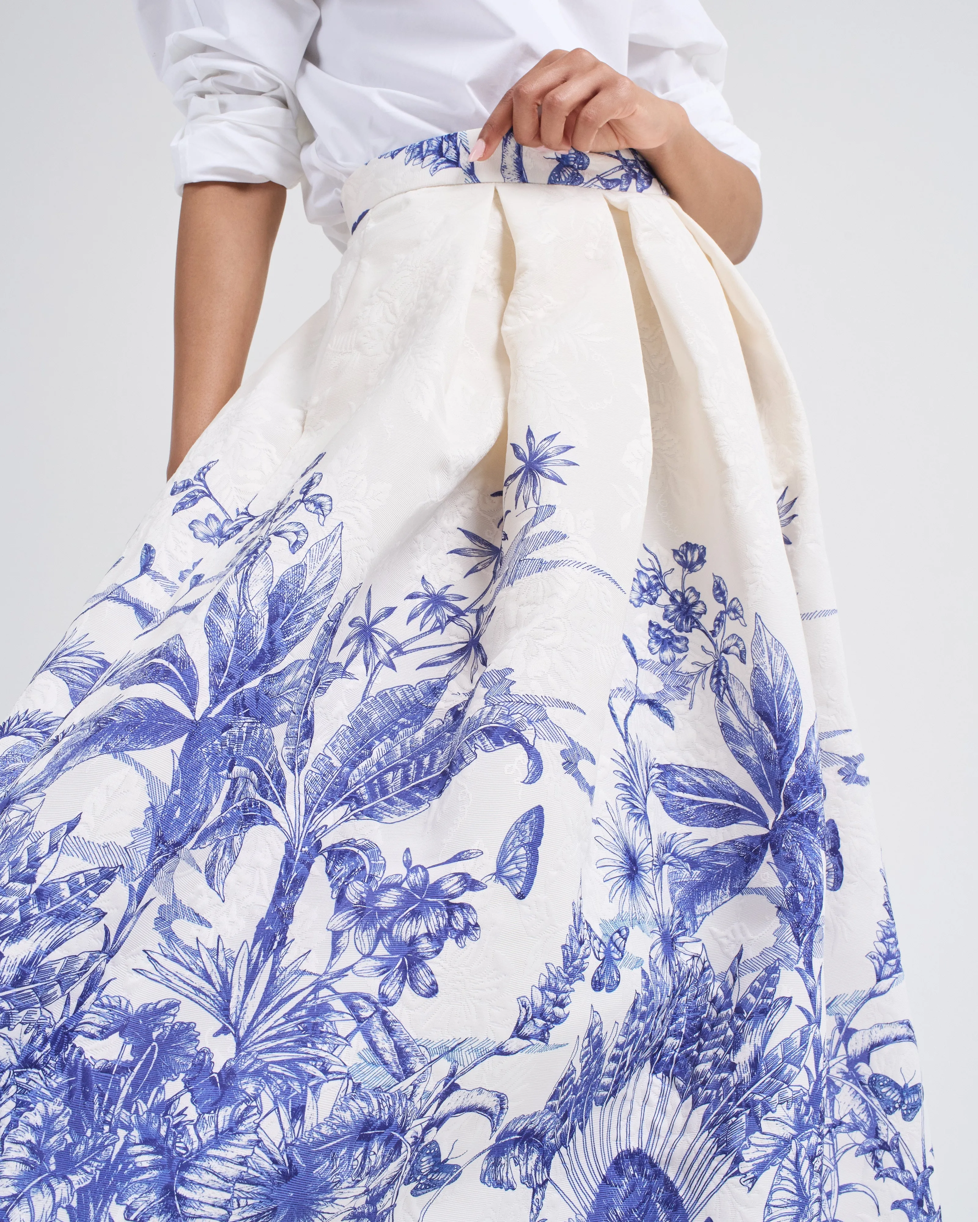 luna palm midi skirt