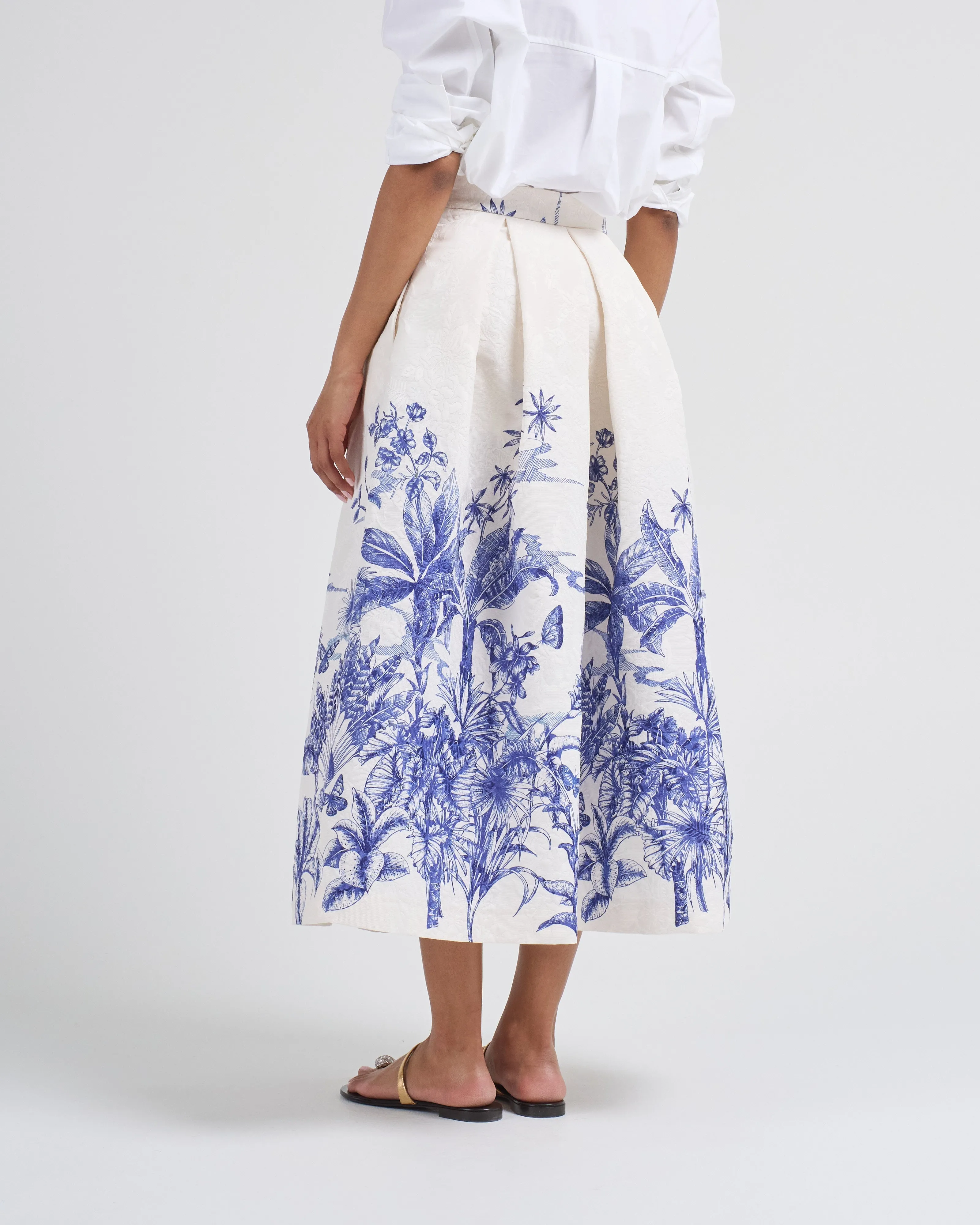 luna palm midi skirt