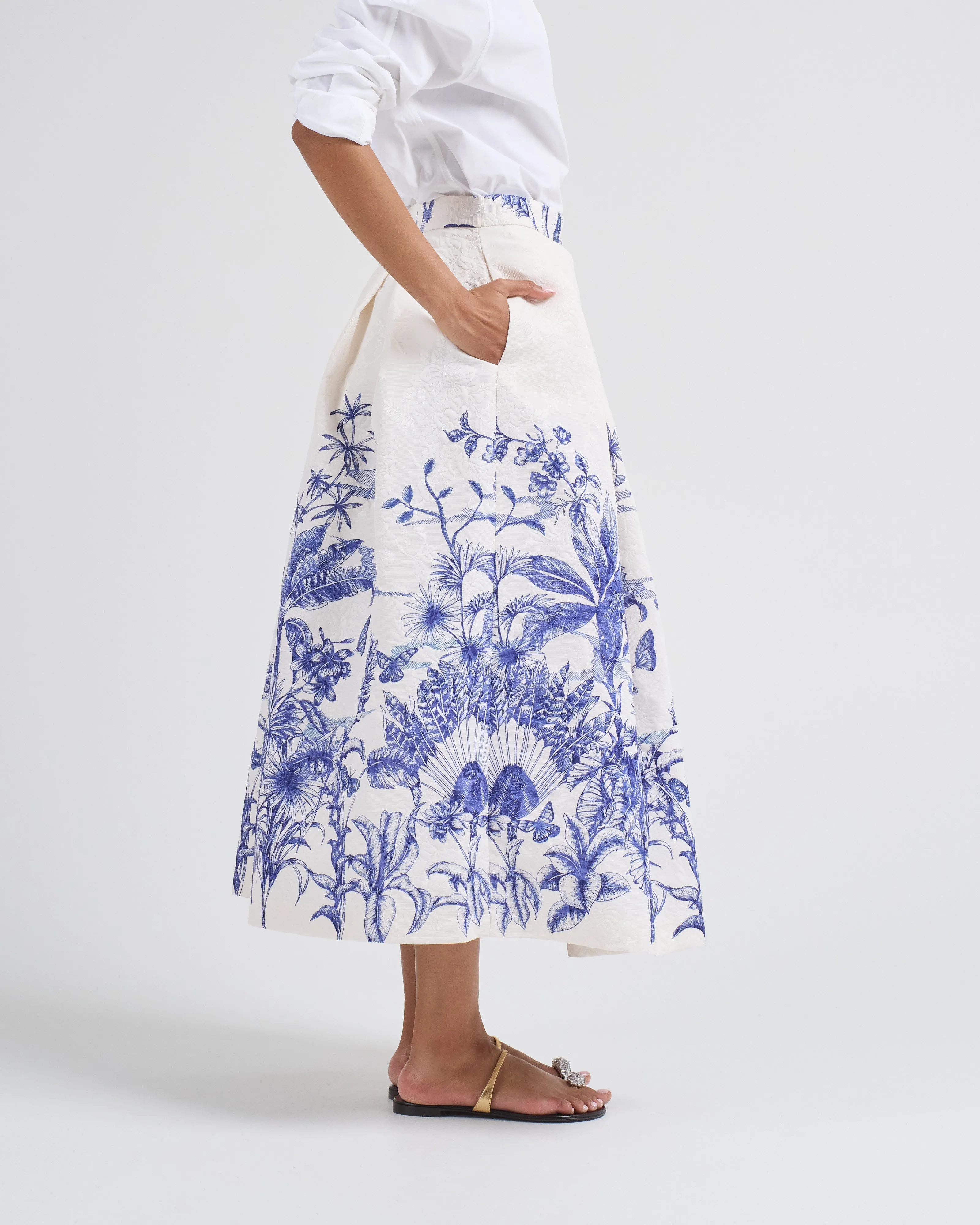 luna palm midi skirt