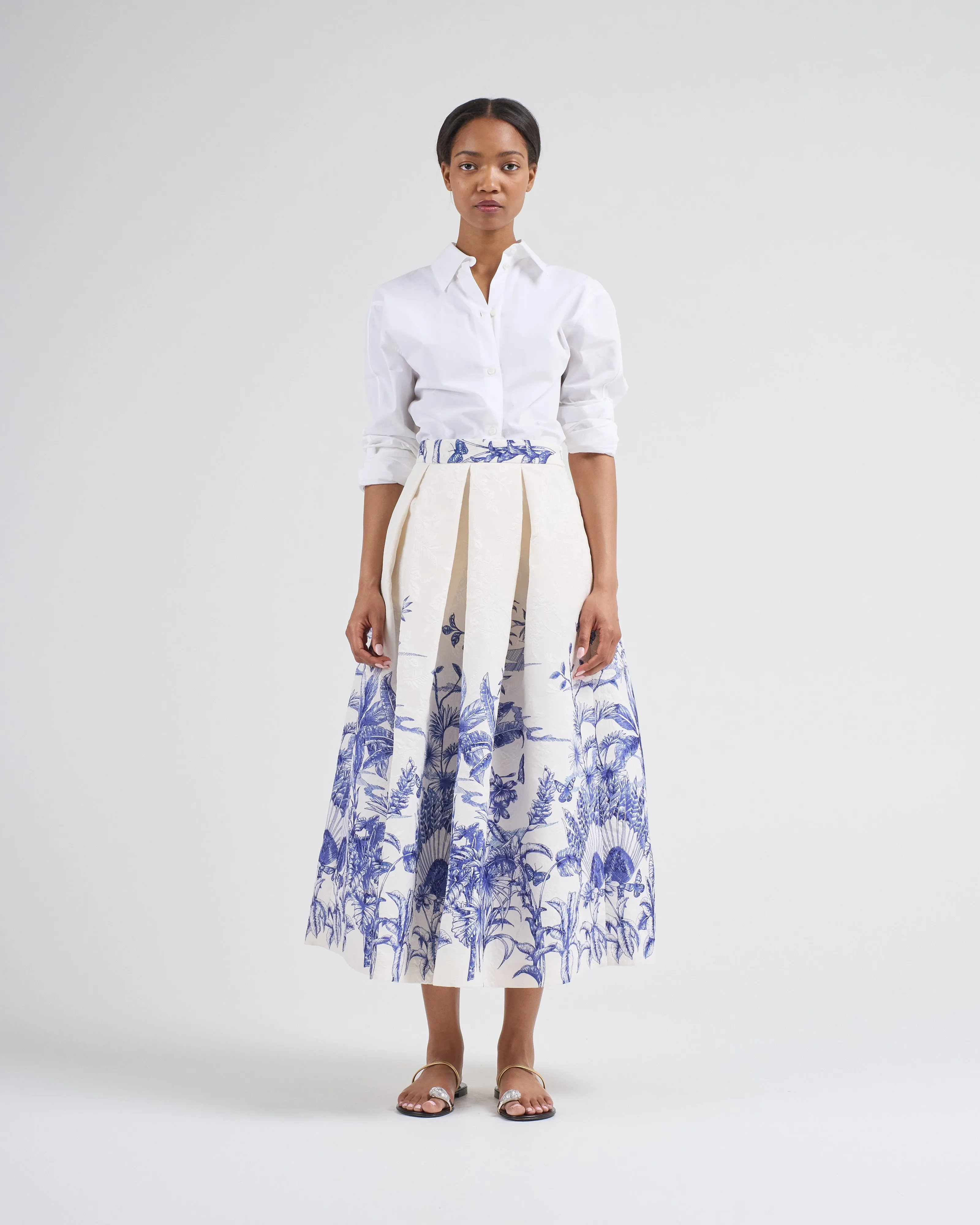 luna palm midi skirt