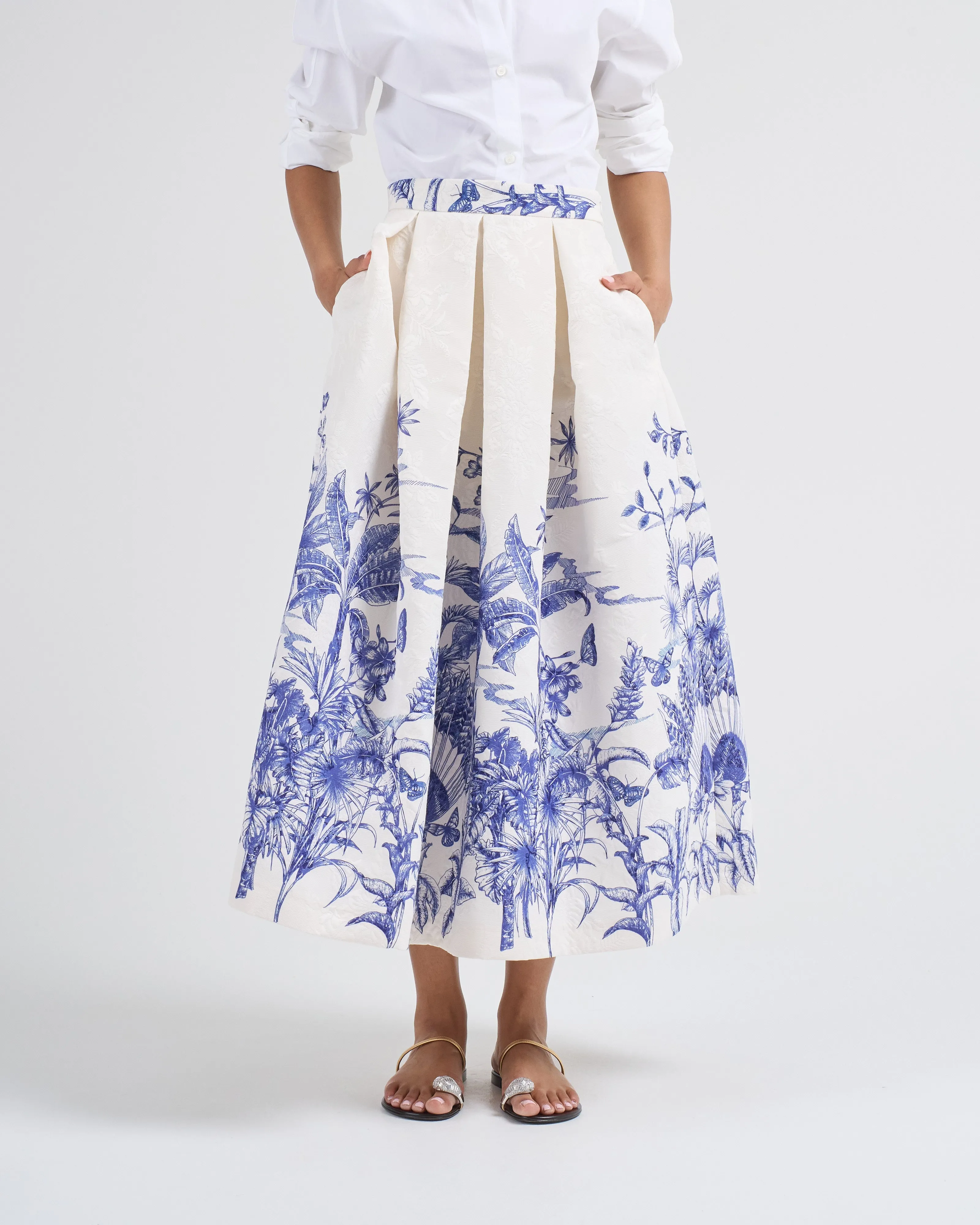 luna palm midi skirt