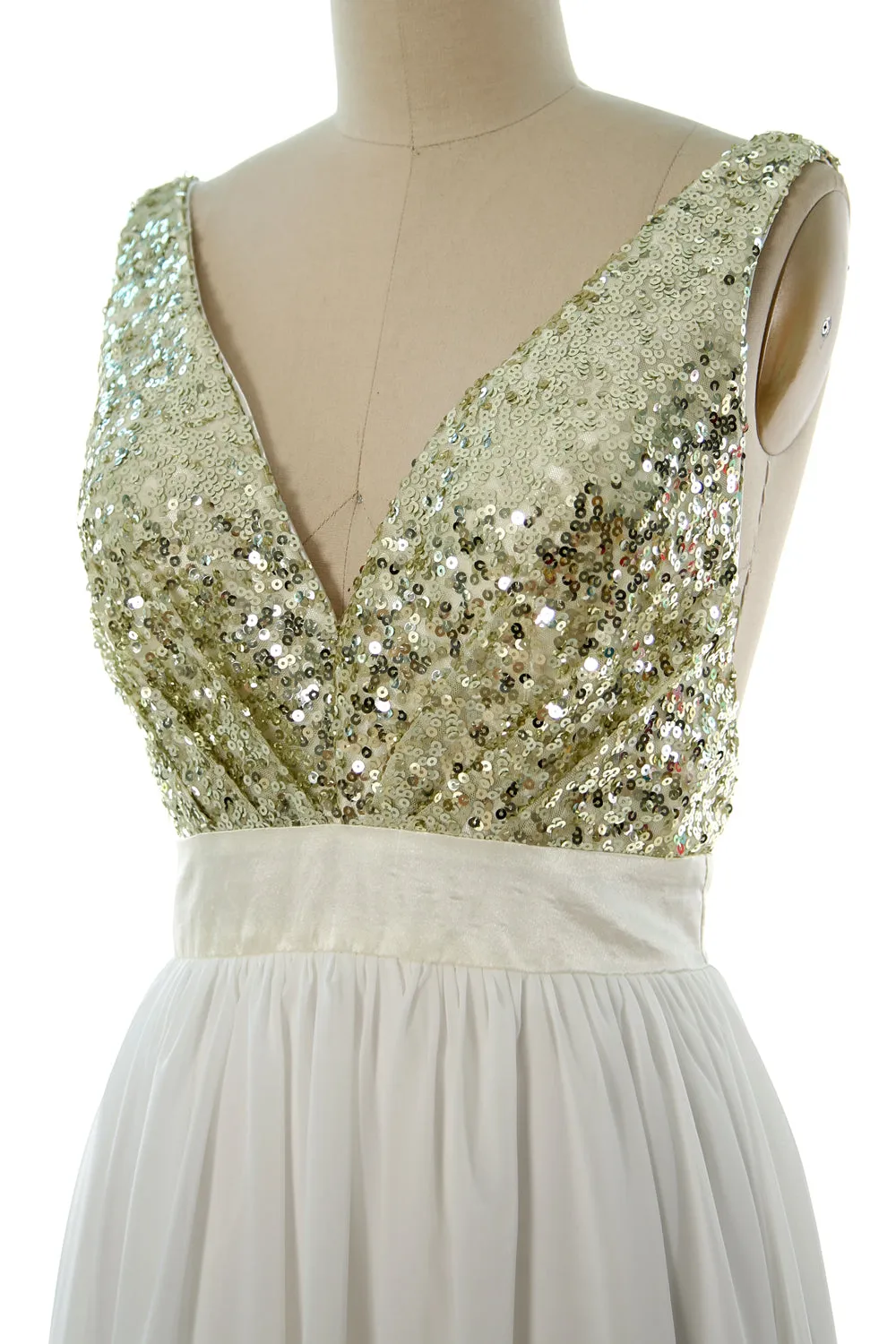 MACloth Short Bridesmaid Dresses Plunge V Neck Sequin Cocktail Party Formal Gown