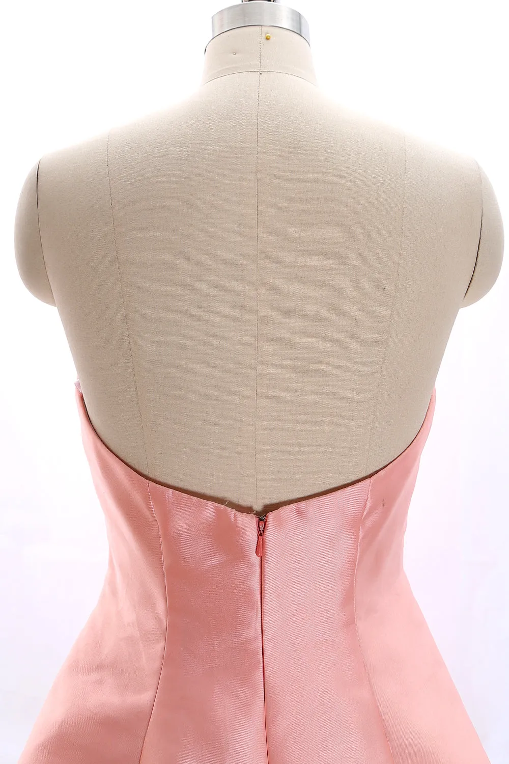 MACloth Strapless Sweetheart Short Bridesmaid Dress Coral Wedding Party Dress